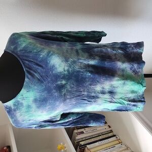 Onque Casual Tie‎ Dye Lace Back top PXL